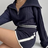 ケーブルニットセットアップ 3色展開