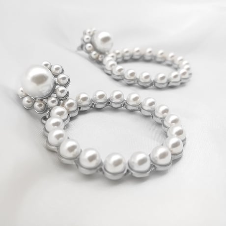 ラウンドドロップピアス 4色展開