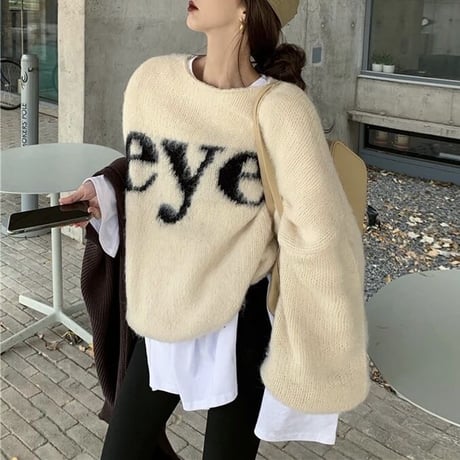 eyeロゴ プルオーバーニット 2色展開