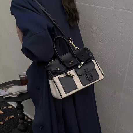 【2サイズ】レザーキャンバスバッグ 5色展開