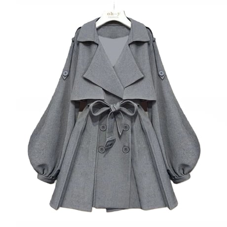 ランタンスリーブ トレンチコート 2色展開