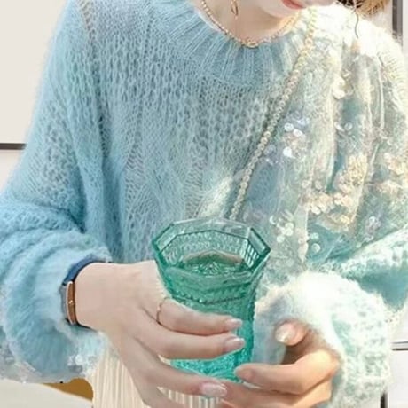 スパンコールラメ ニット 3色展開