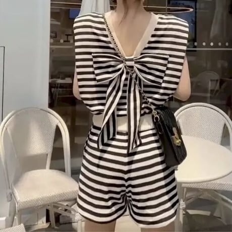 バックリボン ボーダーセットアップ