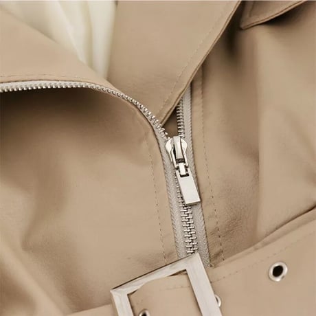 ウエストベルト フェイクレザージャケット 2色展開