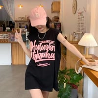 ピンクロゴノースリーブトップス