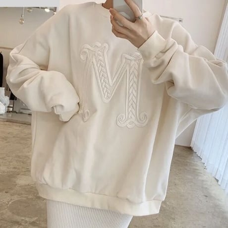【再入荷!!】ワンカラーステッチ スウェットトップス