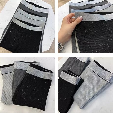 ラメリブ ストレッチレギンス 3色展開
