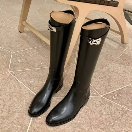 バックルベルト ロングブーツ 2色展開