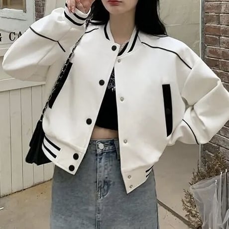 モノトーンライン ジッパースカートセットアップ 2色展開