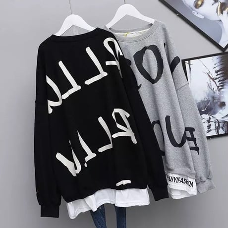 レタリングプリント ヘムレタースウェット 3色展開