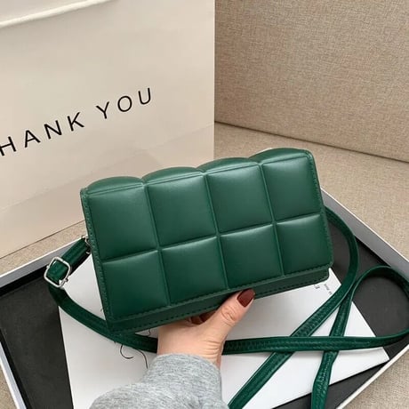 ブロックキルティング ショルダーバッグ 4色展開