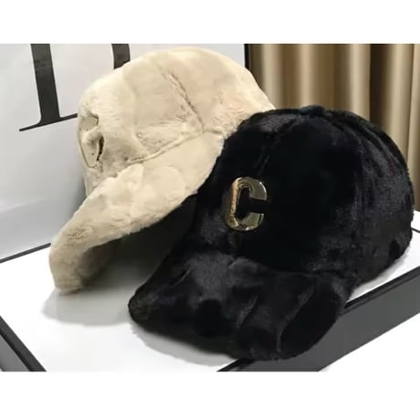 ゴールドモチーフファーキャップ 4色展開