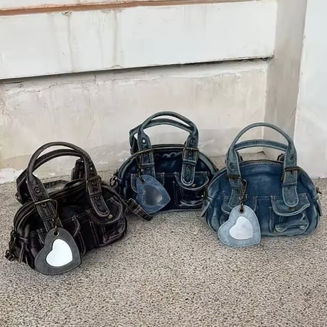 ハートミラーデニムバッグ 3色展開