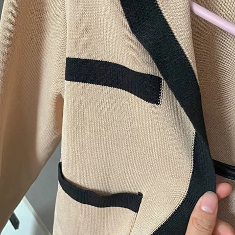 ラインカーディガン タンクトップセット 3色展開