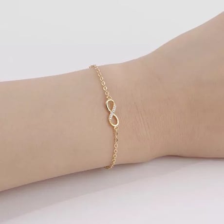 インフィニティ クリスタルストーンブレスレット 2色展開