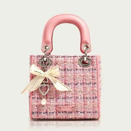 リボンチャームツイードバッグ 2色展開