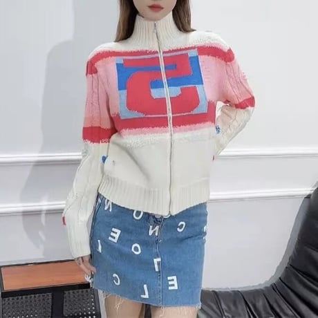 ファイブデザイン ハイネックジッパーニット 2色展開