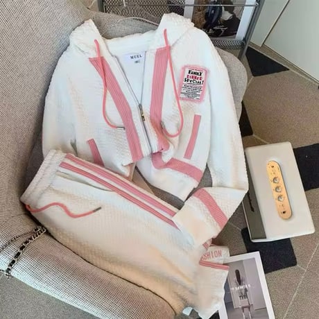 ピンクラインワッフルセットアップ