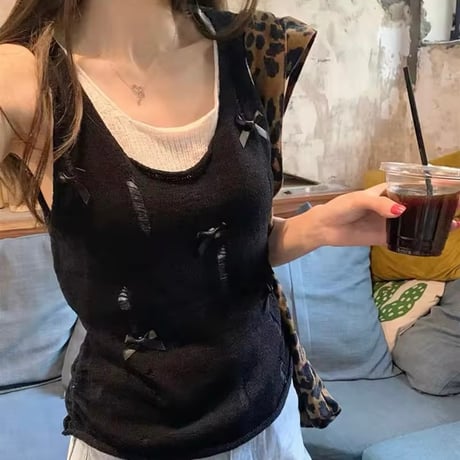 リボンクラッシュ ドッキングトップス 2色展開