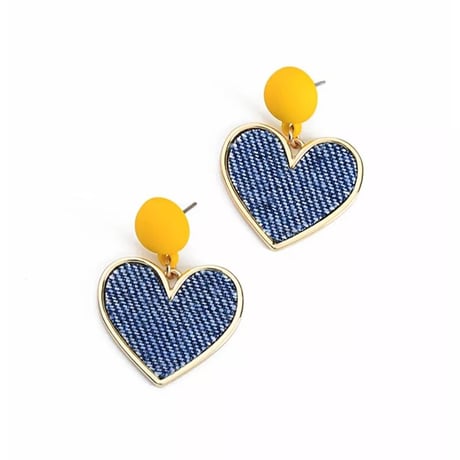 ハートデニムピアス 2色展開