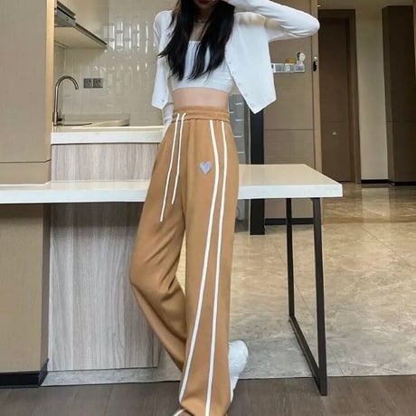 ハートワッペン ラインスウェットパンツ 6色展開
