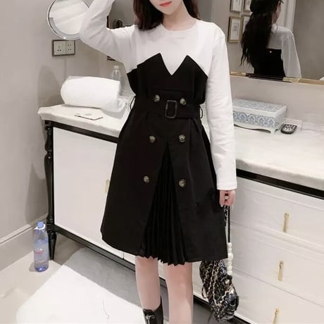 トレンチフェイクワンピース 2色展開