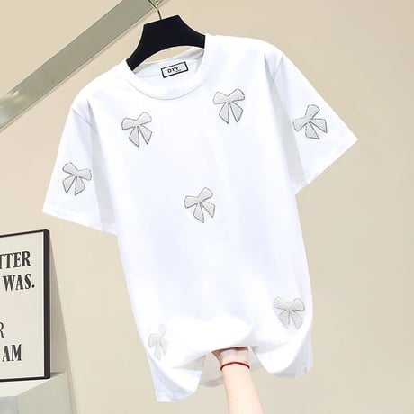 パールミニリボン Tシャツ 2色展開