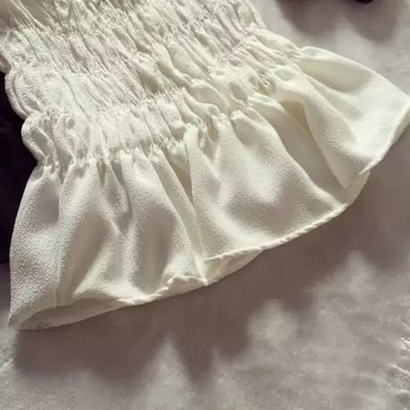 ギャザーコットン ベアトップ 4色展開