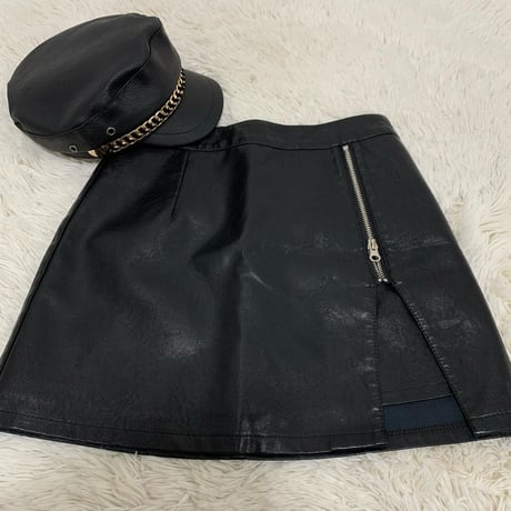 スリットジッパー ハイウエストスカート 2色展開