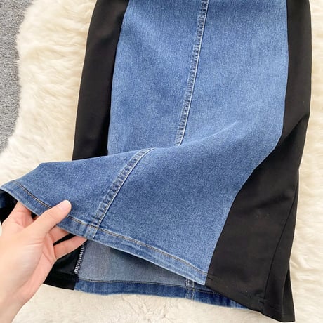 デニムビスチェ ポロワンピース 2色展開