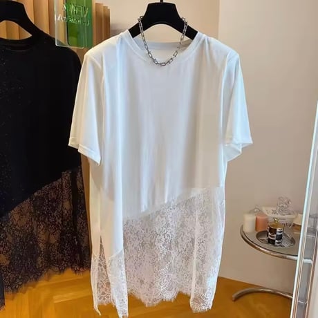 ヘムレースルーズTシャツ 2色展開