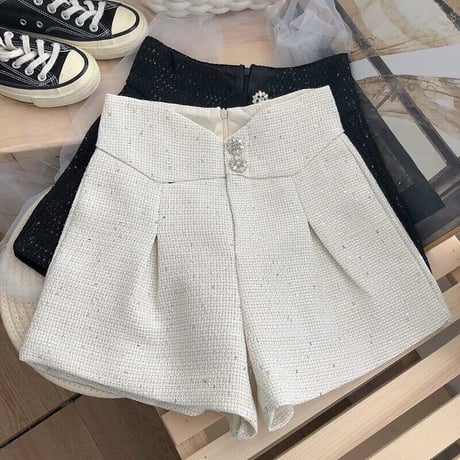 ダブルビジュー ツイードショートパンツ 2色展開