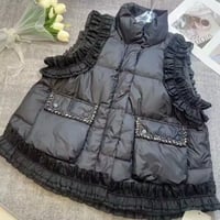 フリルブラックダウンベスト