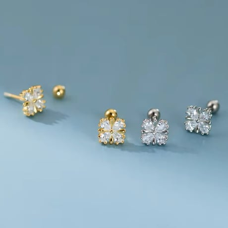 【Silver925】ミニフラワーピアス 2色展開