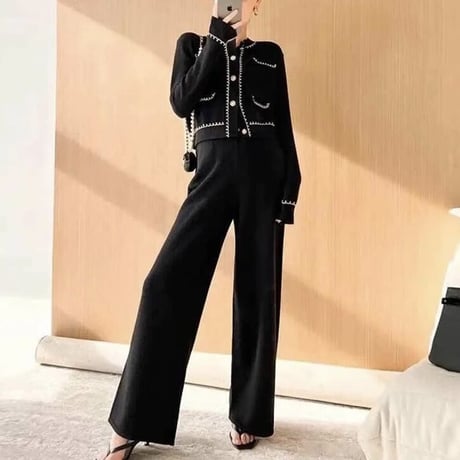 ステッチライン ニットセットアップ 3色展開