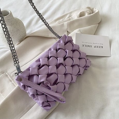【Purple即納】クロシェ チェーンバッグ 4色展開