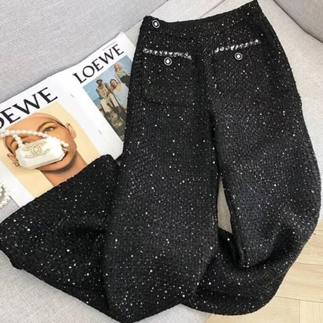 ステッチツイード ワイドパンツ