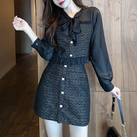 シフォンツイード セットアップ 2色展開
