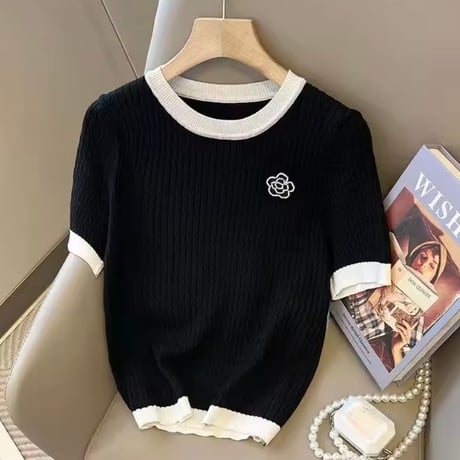 モノトーンローズサマーニット 2色展開