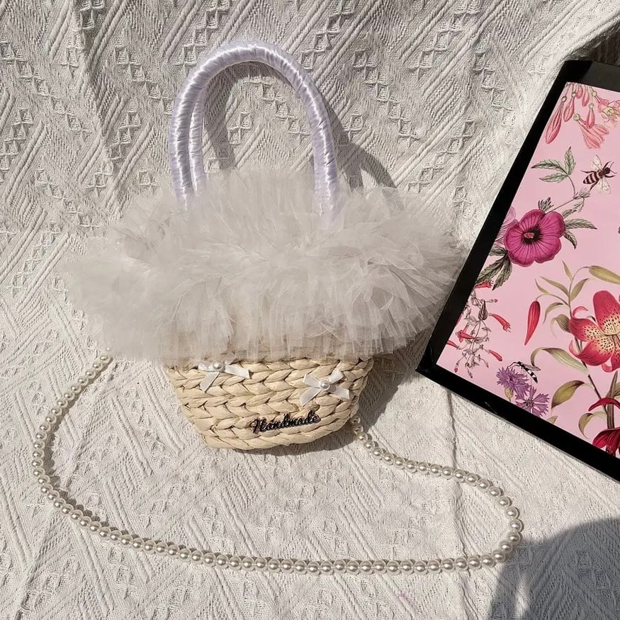 パールチェーン フリルストローバッグ 3色展開 | Selectshop.Joie