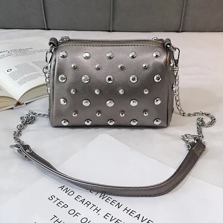ビジュー ミニボストンバッグ 8色展開