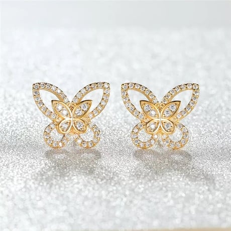 【Gold即納】バタフライ ピアス 3色展開