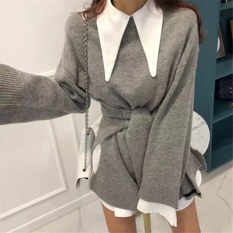 ウエストマークニット 2色展開