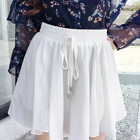 シフォンフェイクパンツスカート 3色展開
