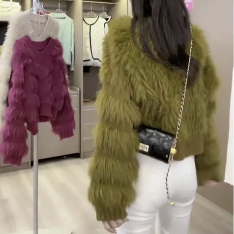 モヘアVデザイン ボリュームニット 4色展開
