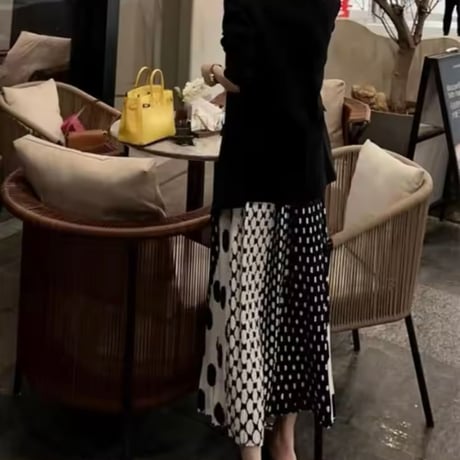 モノトーンドット プリーツスカート