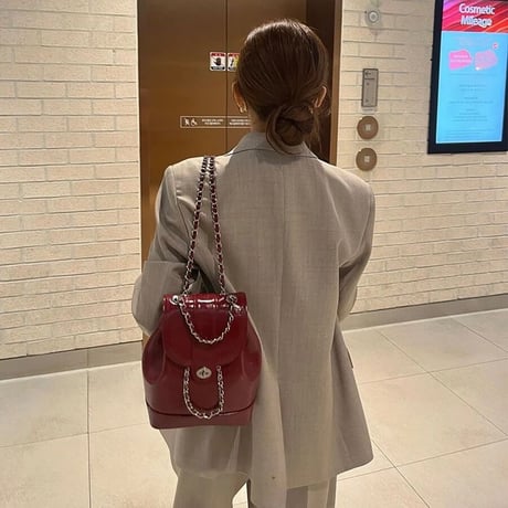 エコレザー チェーンバックパック 6色展開