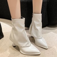 スタッズレザー ミドルブーティ 3色展開