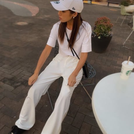 ワイドタック カラーハイウエストパンツ 3色展開