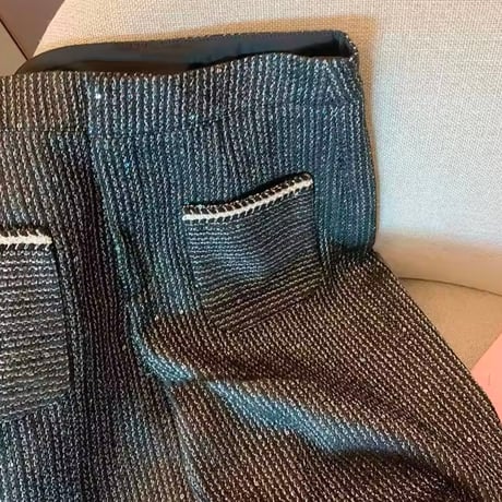 ポイントツイードシャインワイドパンツ